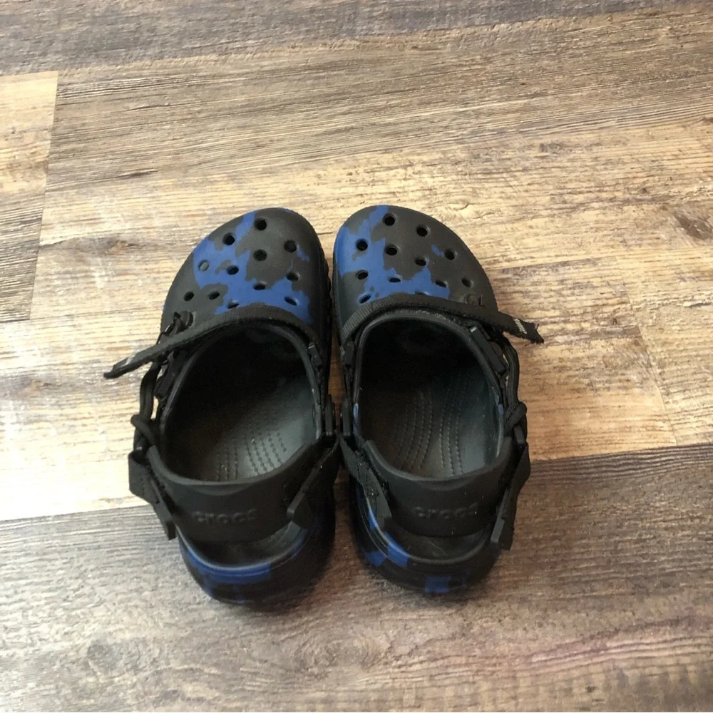 Post Malone X Crocs Duet Max Clog Blue Black 206542-001 Size M4/W6 worn 1x EUC